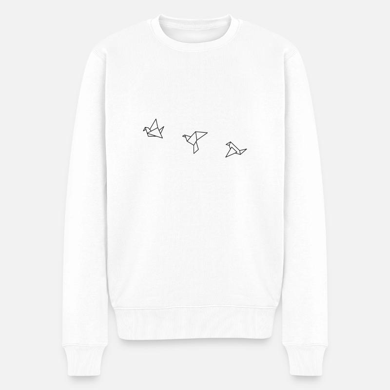 Vögel - Männer Premium Bio Pullover - Weiß
