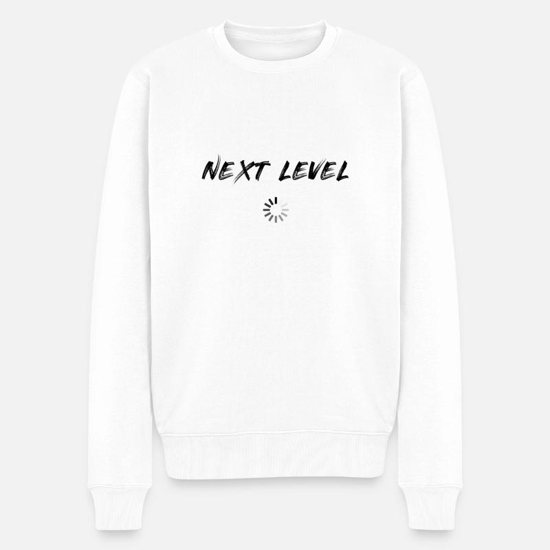 Next Level Motivation - Männer Premium Bio Pullover - Weiß