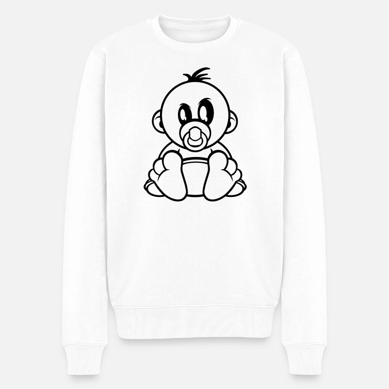 baby kleiner junge schnuller - Männer Premium Bio Pullover - Weiß