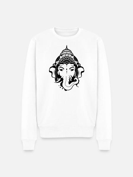 Ganesh, dieu à tête d'éléphant - Pull Premium bio Homme - blanc