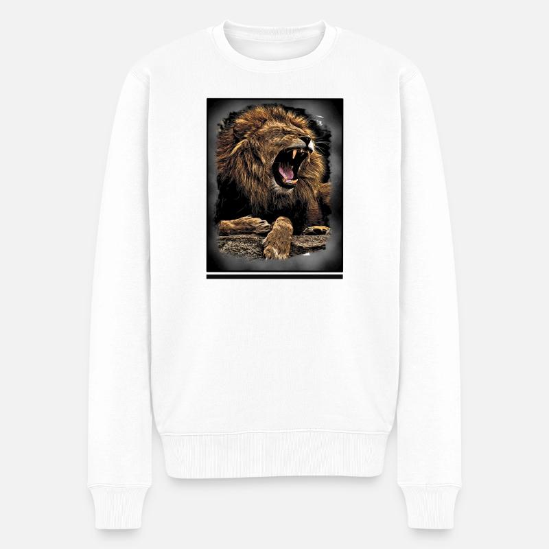 Lion - Pull Premium bio Homme - blanc