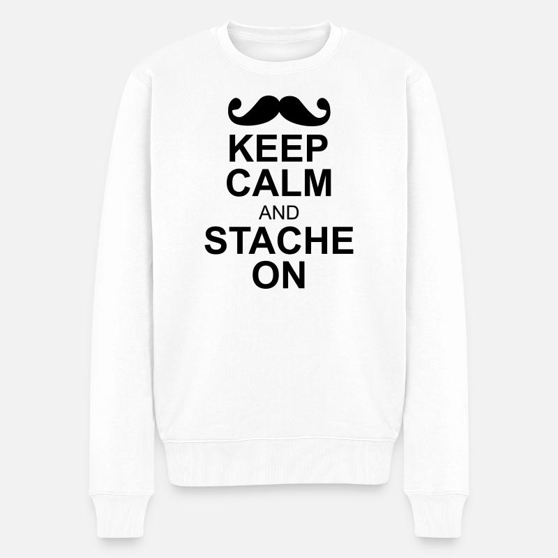 moustache - Pull Premium bio Homme - blanc