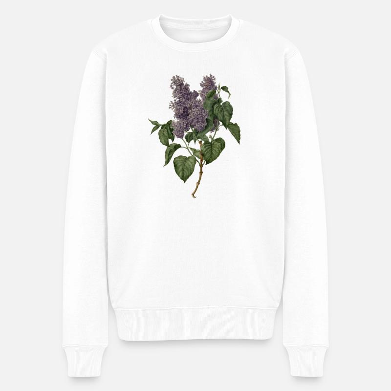 Flieder – lilac - Männer Premium Bio Pullover - Weiß