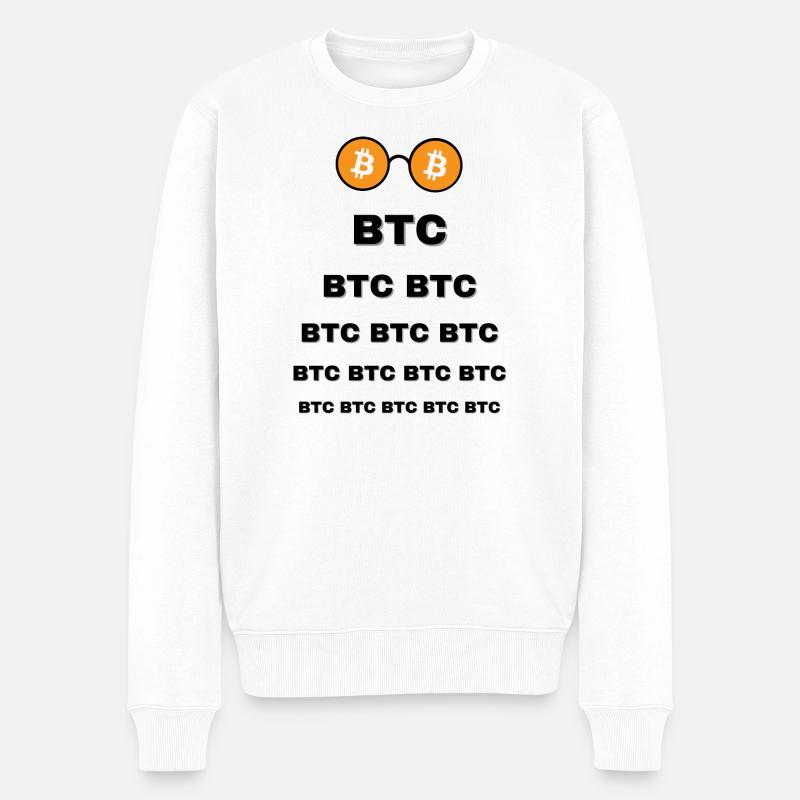 Bitcoin Lünette - Männer Premium Bio Pullover - Weiß