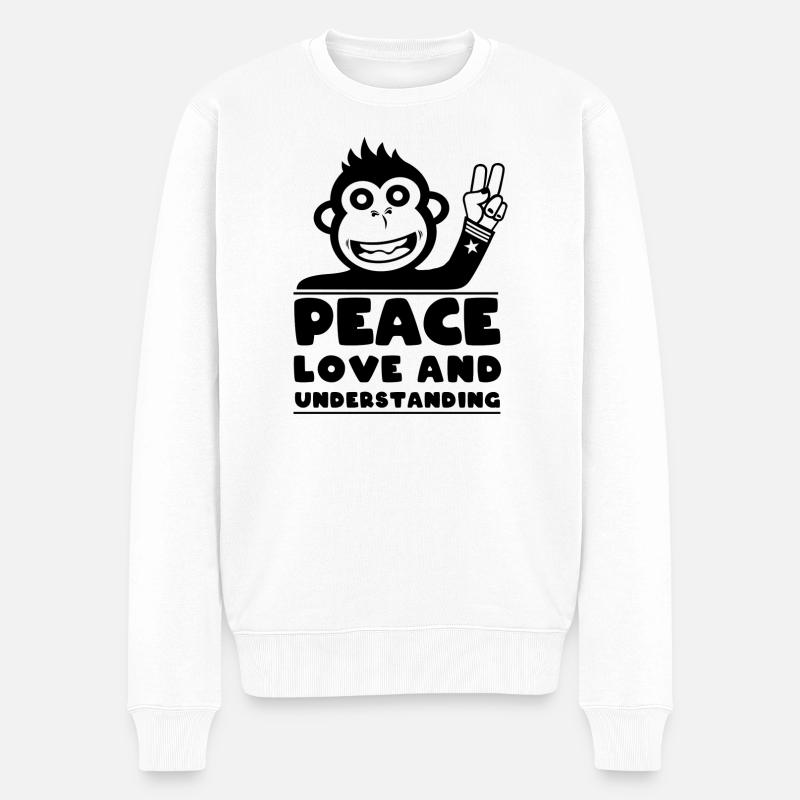 Paix, amour et compréhension - Pull Premium bio Homme - blanc