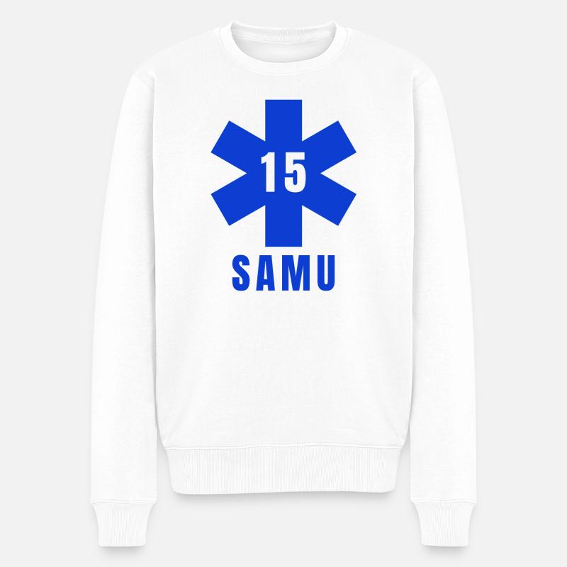 UAS, Notfälle, Krankenwagen - Männer Premium Bio Pullover - Weiß