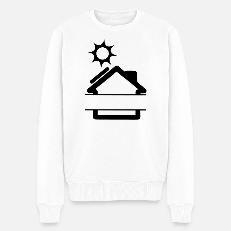 Sonnenkollektor am Haus mit Sonne - Männer Premium Bio Pullover - Weiß