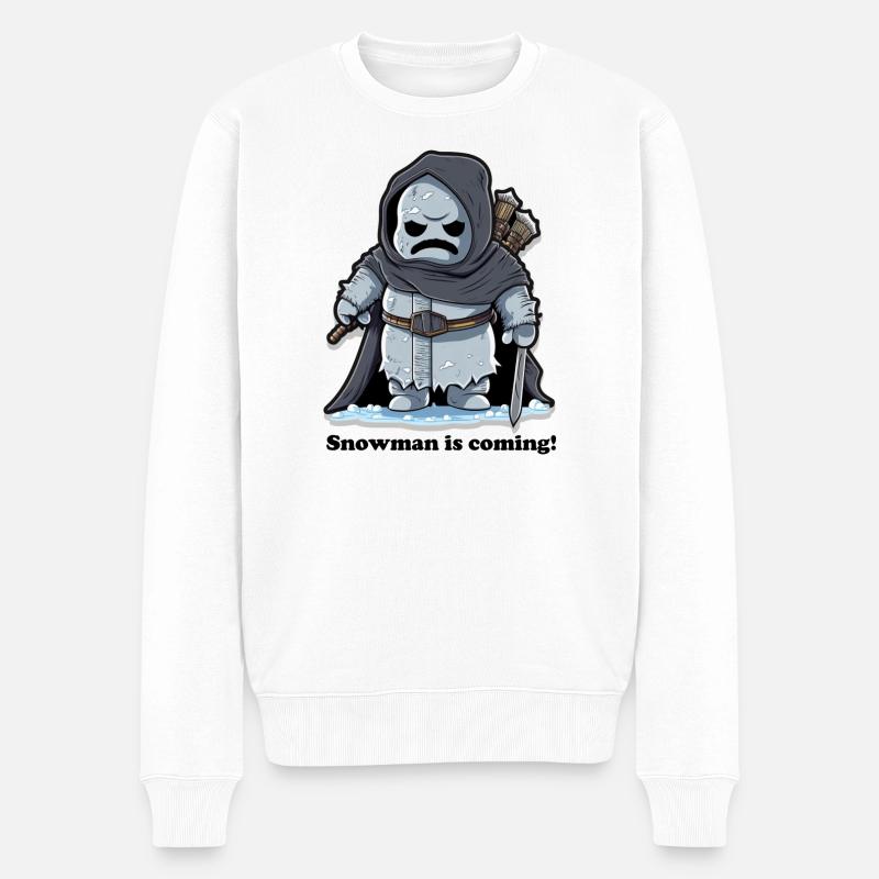 Snowman is coming - Männer Premium Bio Pullover - Weiß