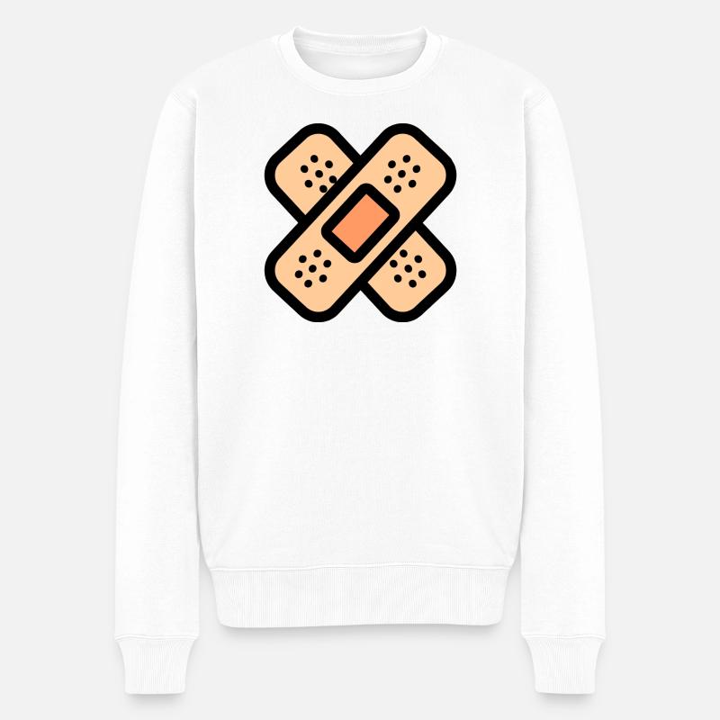 Gips gekreuzt - Männer Premium Bio Pullover - Weiß