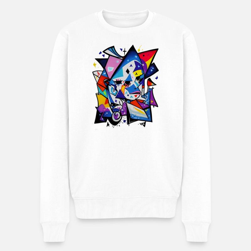 Graffiti - Männer Premium Bio Pullover - Weiß
