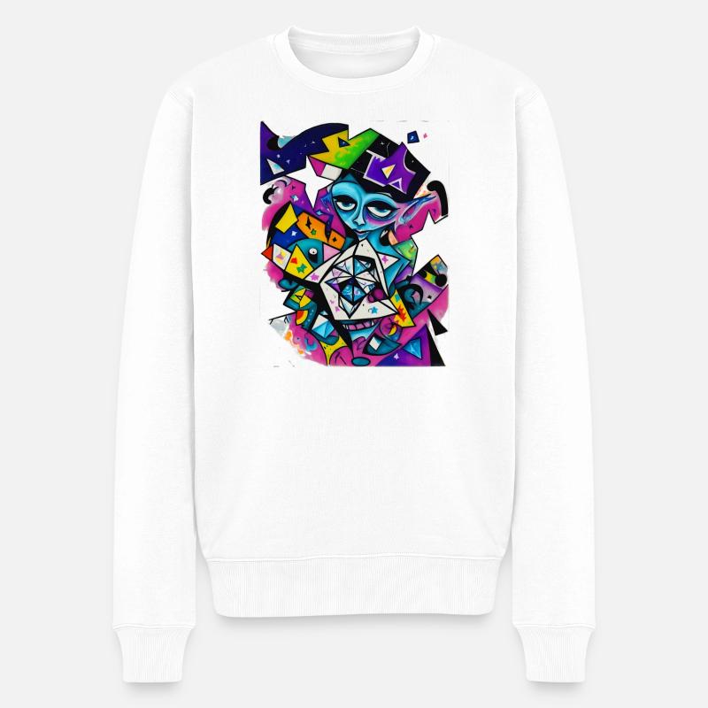 Graffiti - Männer Premium Bio Pullover - Weiß