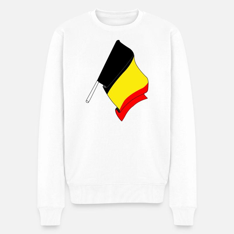 Drapeau de la Belgique - Pull Premium bio Homme - blanc
