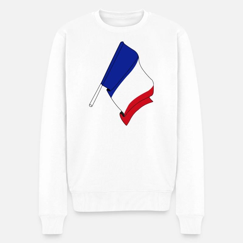 Flagge: Frankreich - Männer Premium Bio Pullover - Weiß
