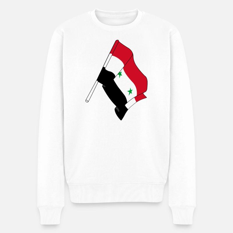 Drapeau de la Syrie - Pull Premium bio Homme - blanc