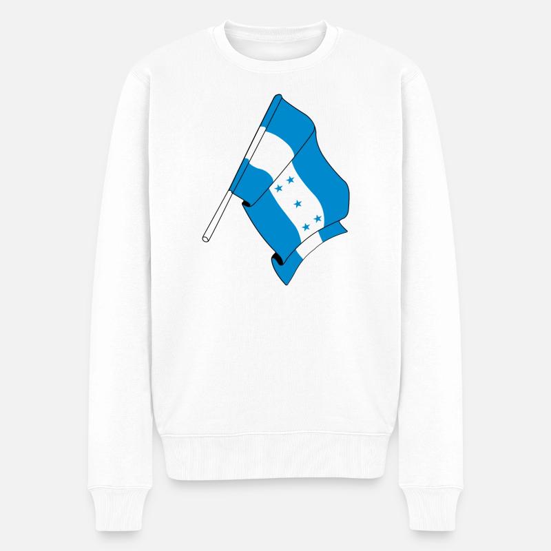 Flagge von Honduras - Männer Premium Bio Pullover - Weiß