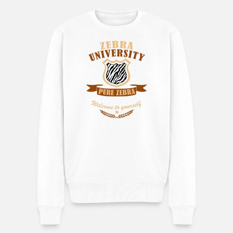 Zebra-Diplom - Männer Premium Bio Pullover - Weiß