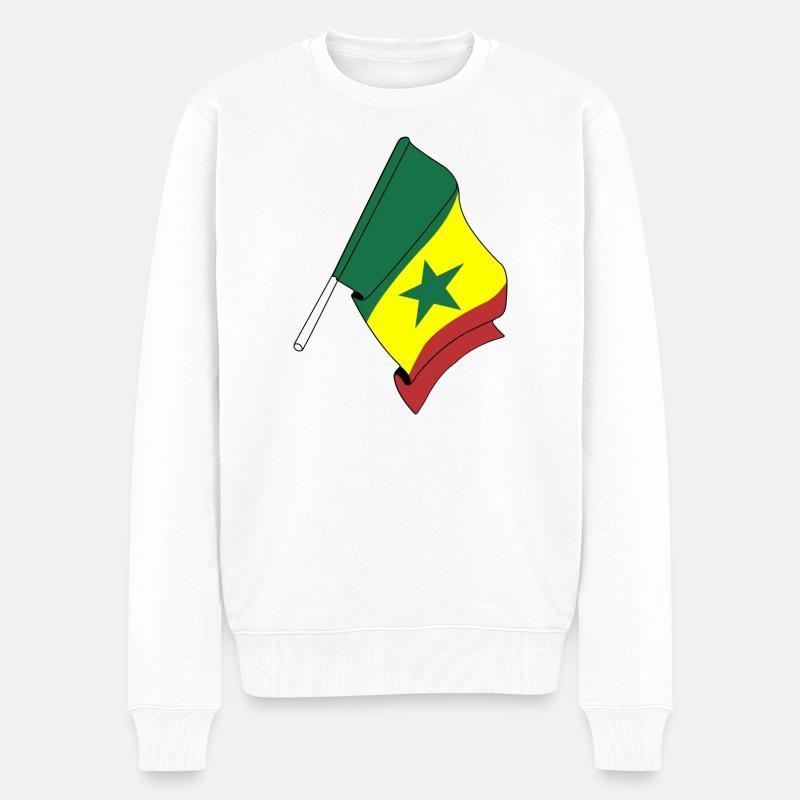 Drapeau du Sénégal - Pull Premium bio Homme - blanc