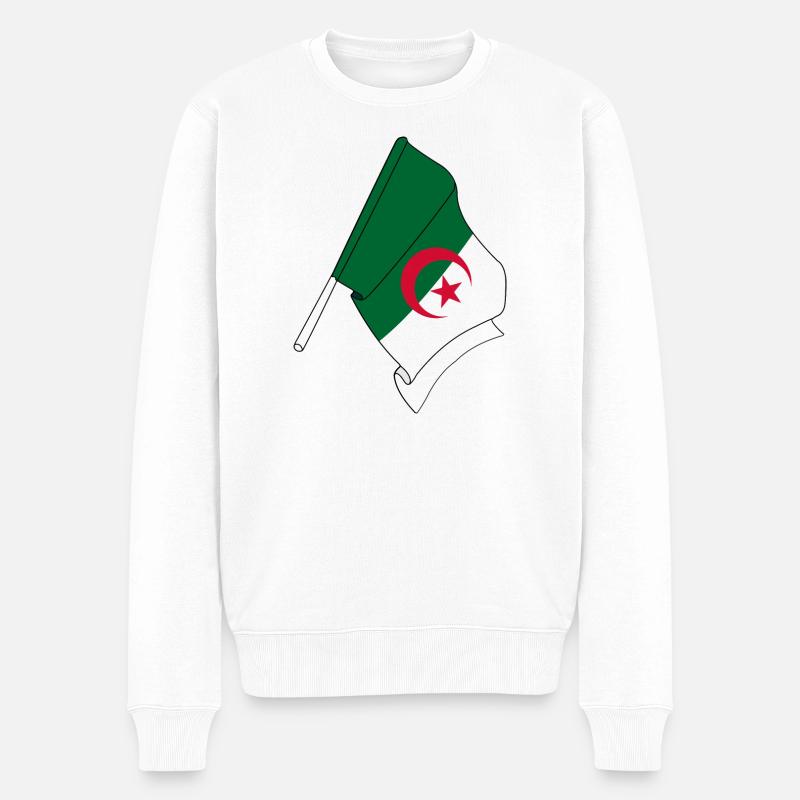 Flagge Algerien - Männer Premium Bio Pullover - Weiß