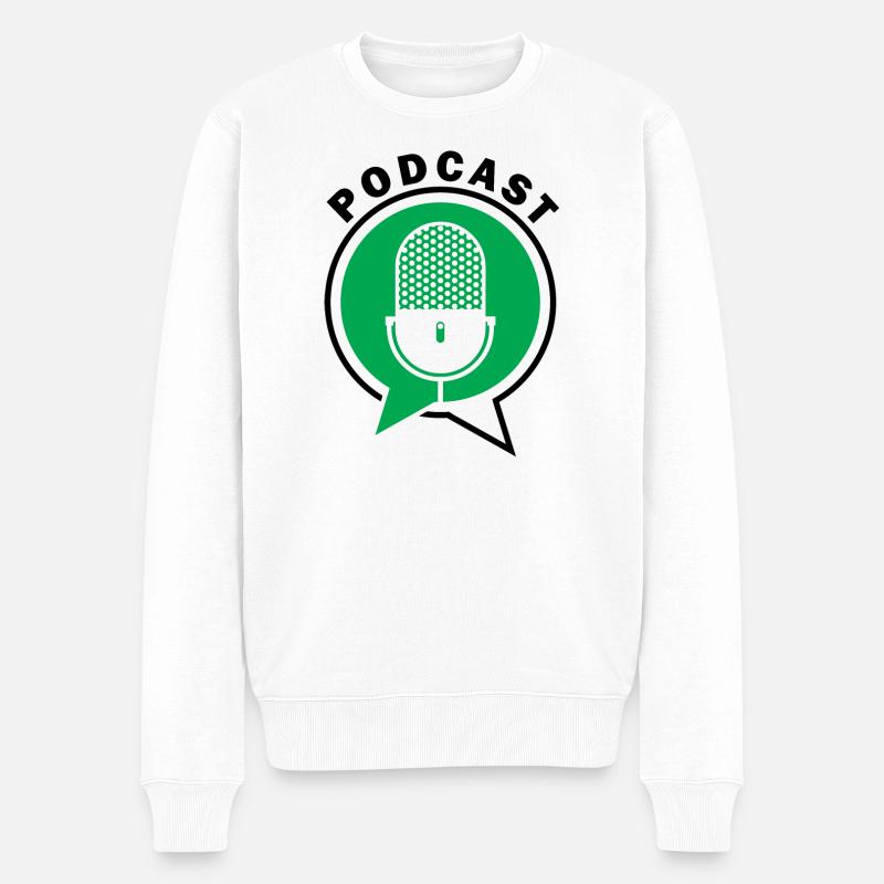 Podcast Microphone Bulles de dialogue - Pull Premium bio Homme - blanc