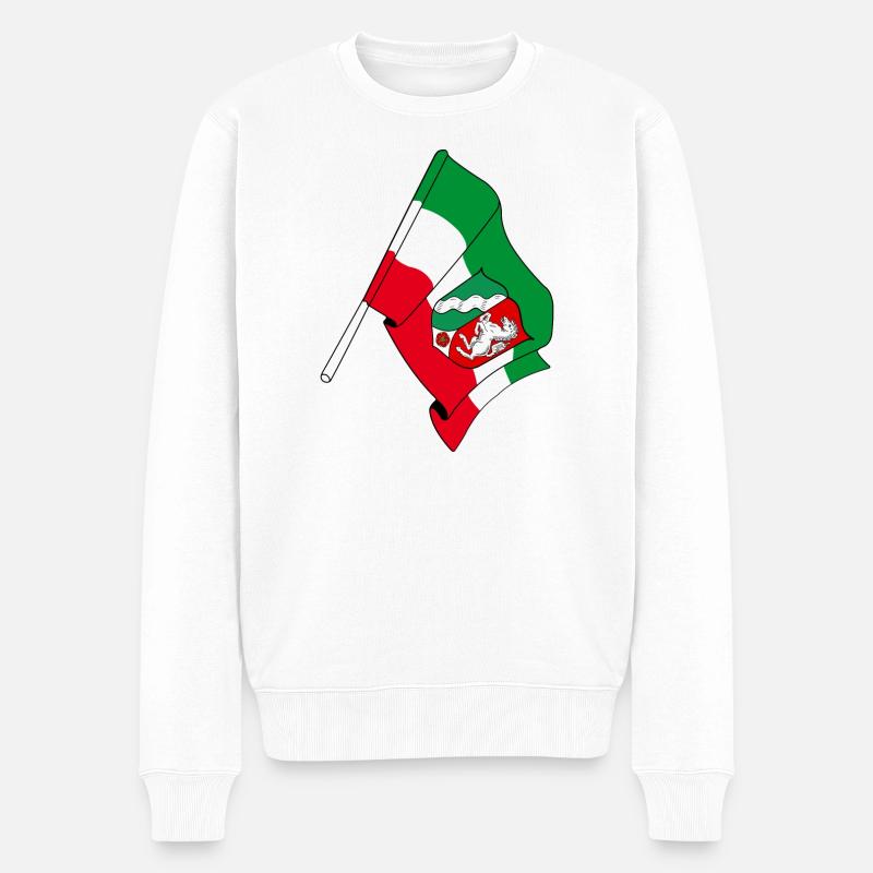 Flagge Nordrhein-Westfalen - Männer Premium Bio Pullover - Weiß