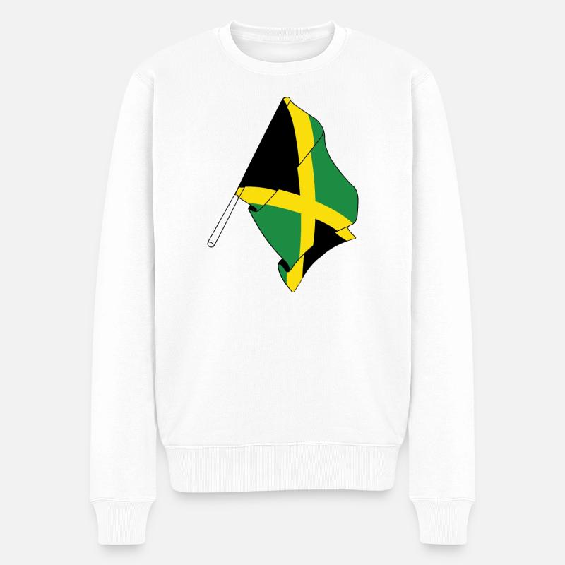 Flagge Jamaika - Männer Premium Bio Pullover - Weiß