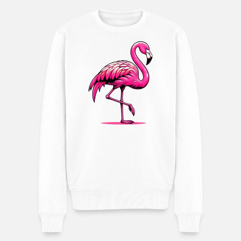 Flamingo - Männer Premium Bio Pullover - Weiß