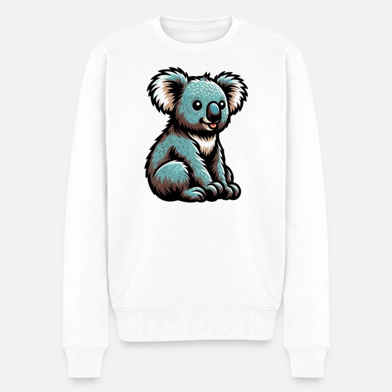 Koala - Männer Premium Bio Pullover - Weiß