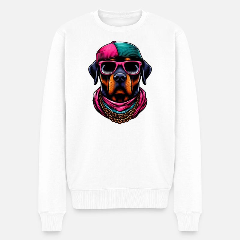 Chien - Pull Premium bio Homme - blanc