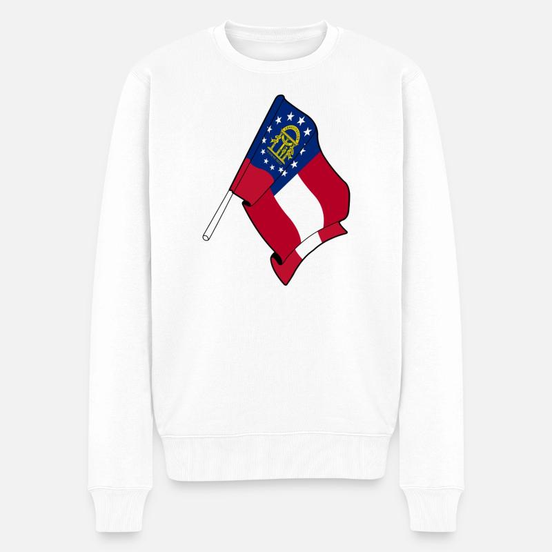 Drapeau Géorgie - Pull Premium bio Homme - blanc