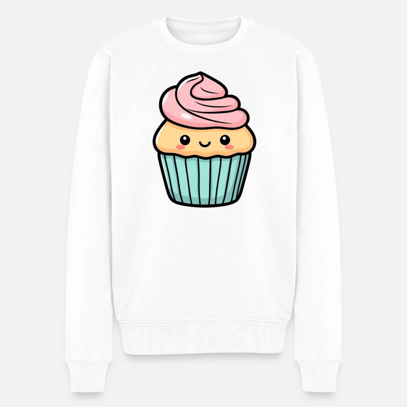 Cupcake - Männer Premium Bio Pullover - Weiß