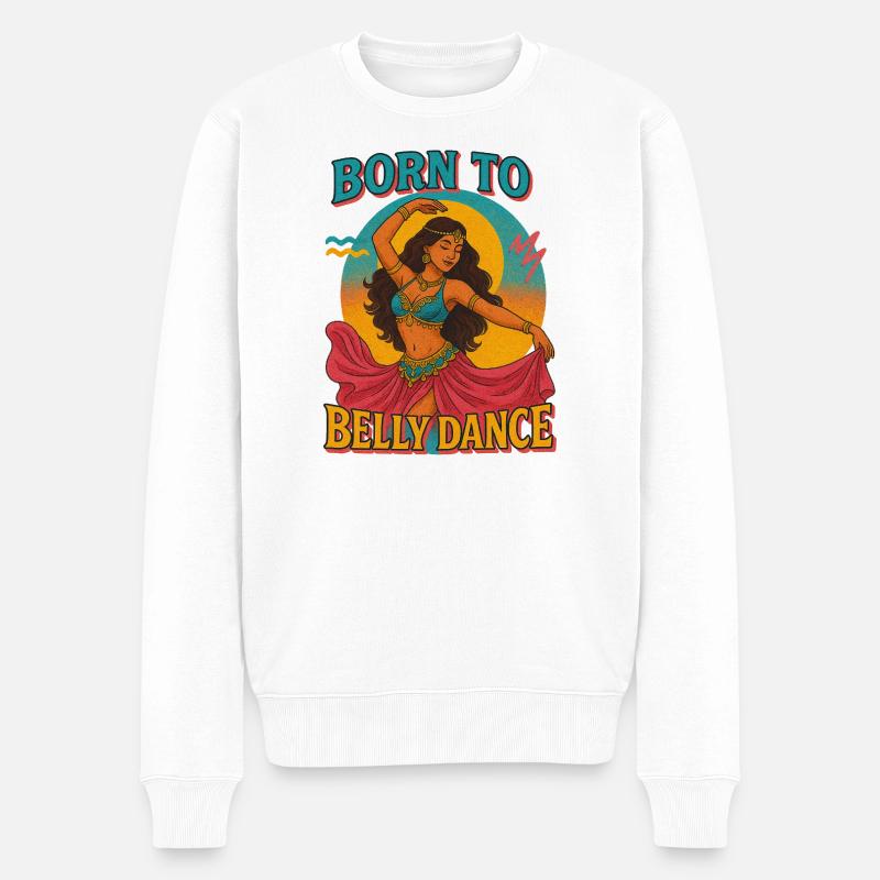 Vom Bauchtanz inspirierte Boho-Illustration - Männer Premium Bio Pullover - Weiß