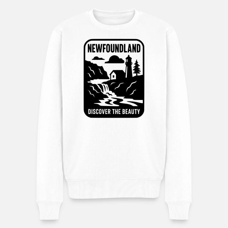 new foundland neufundland - Männer Premium Bio Pullover - Weiß