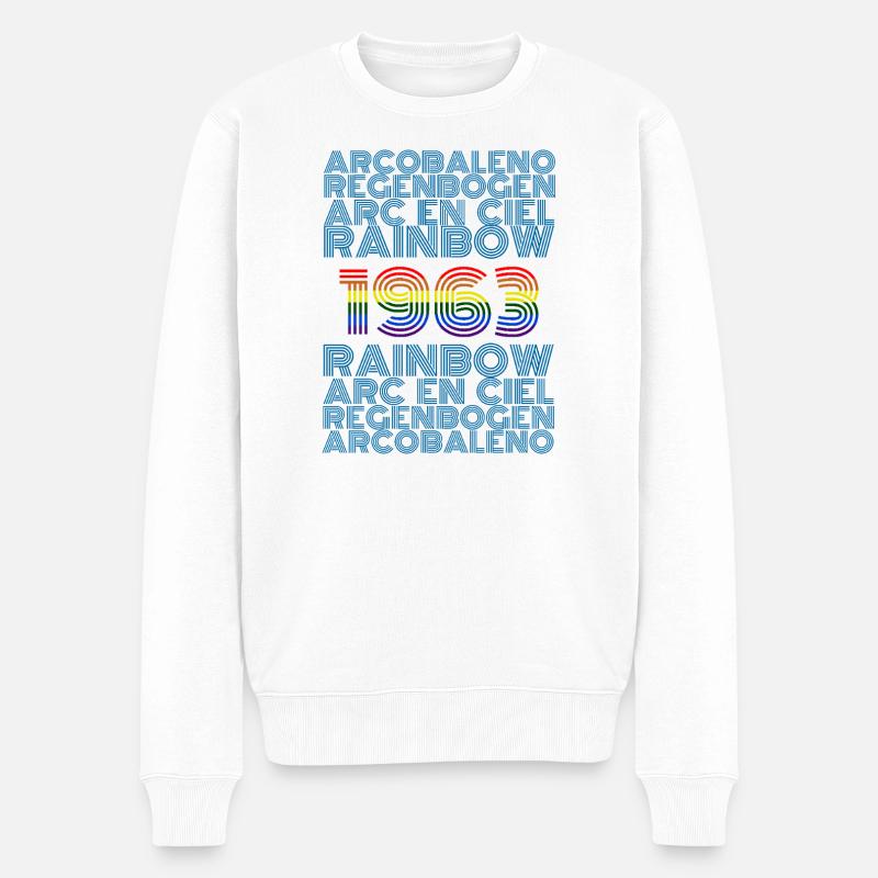Arc-en-ciel 1963 - Pull Premium bio Homme - blanc