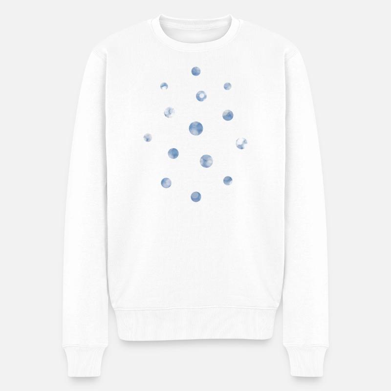 Blaue Bokeh Lichtpunkte Muster - Männer Premium Bio Pullover - Weiß