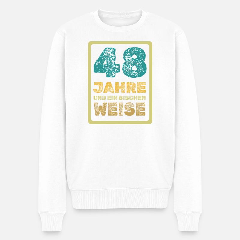 48 - Männer Premium Bio Pullover - Weiß