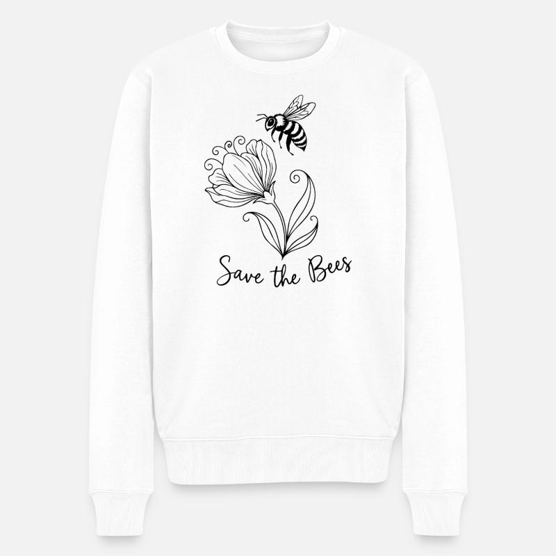 Rettet die Bienen - Männer Premium Bio Pullover - Weiß