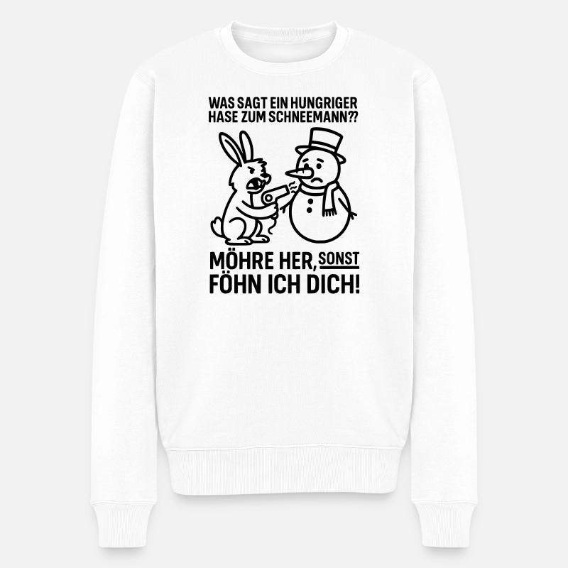 möhre her hungriger hase - Männer Premium Bio Pullover - Weiß