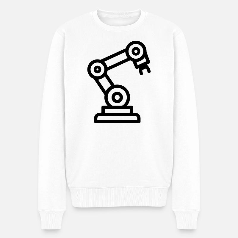 Roboterarm - Männer Premium Bio Pullover - Weiß