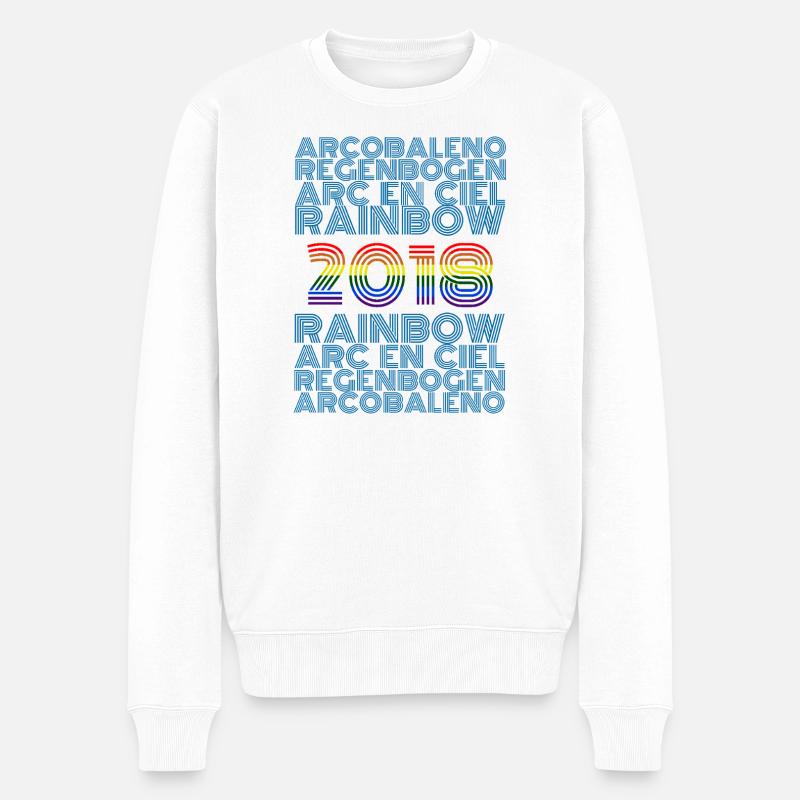 Rainbow 2018 - Männer Premium Bio Pullover - Weiß