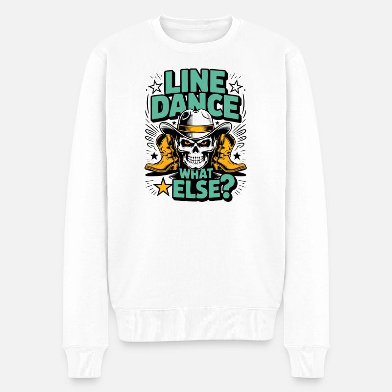 Line Dance What Else? - Männer Premium Bio Pullover - Weiß
