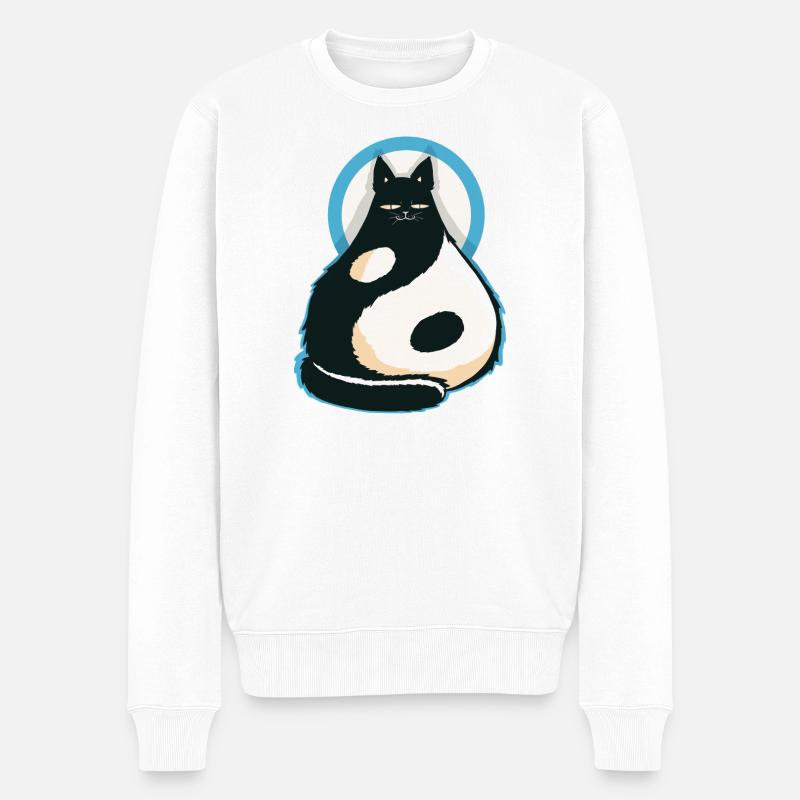 Chat-YinYang - Männer Premium Bio Pullover - Weiß