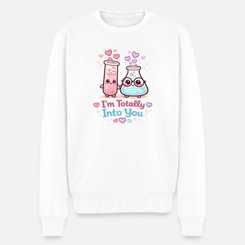 Ich stehe total auf euch Beaker Duo - Männer Premium Bio Pullover - Weiß