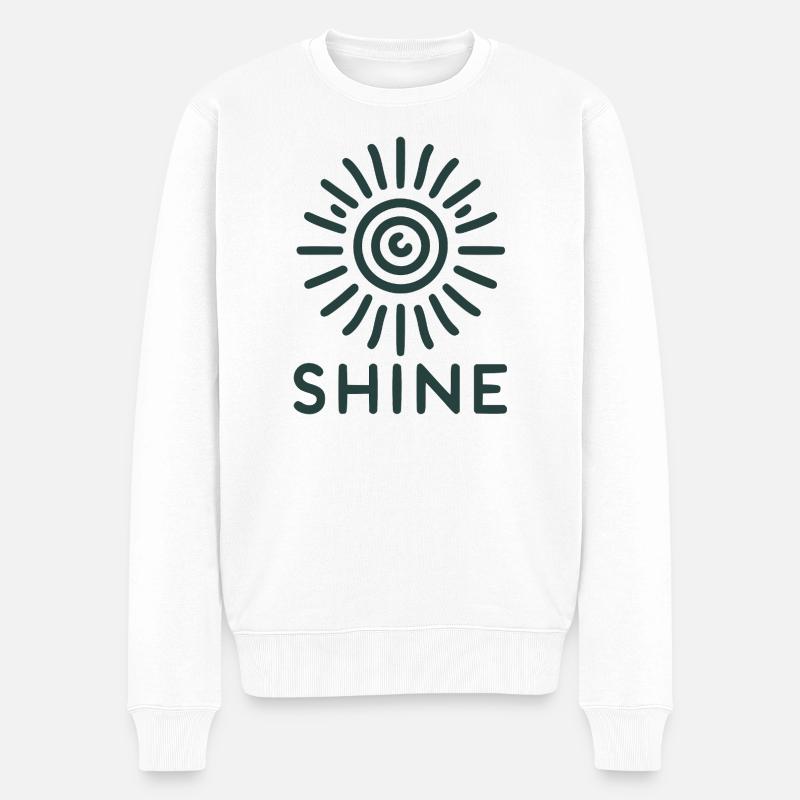 Sonnenspirale Shine - Männer Premium Bio Pullover - Weiß