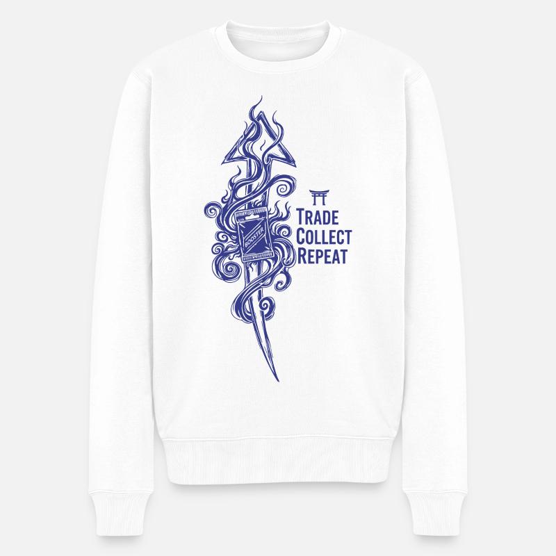 Échange Collecte, Carte À Collectionner Répétée - Pull Premium bio Homme - blanc