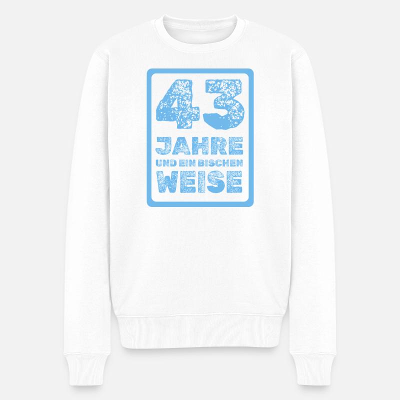 43 - Männer Premium Bio Pullover - Weiß