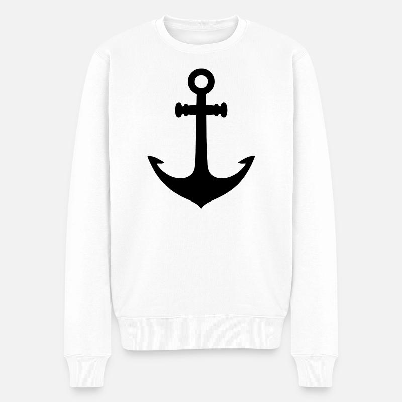 Anker - Männer Premium Bio Pullover - Weiß