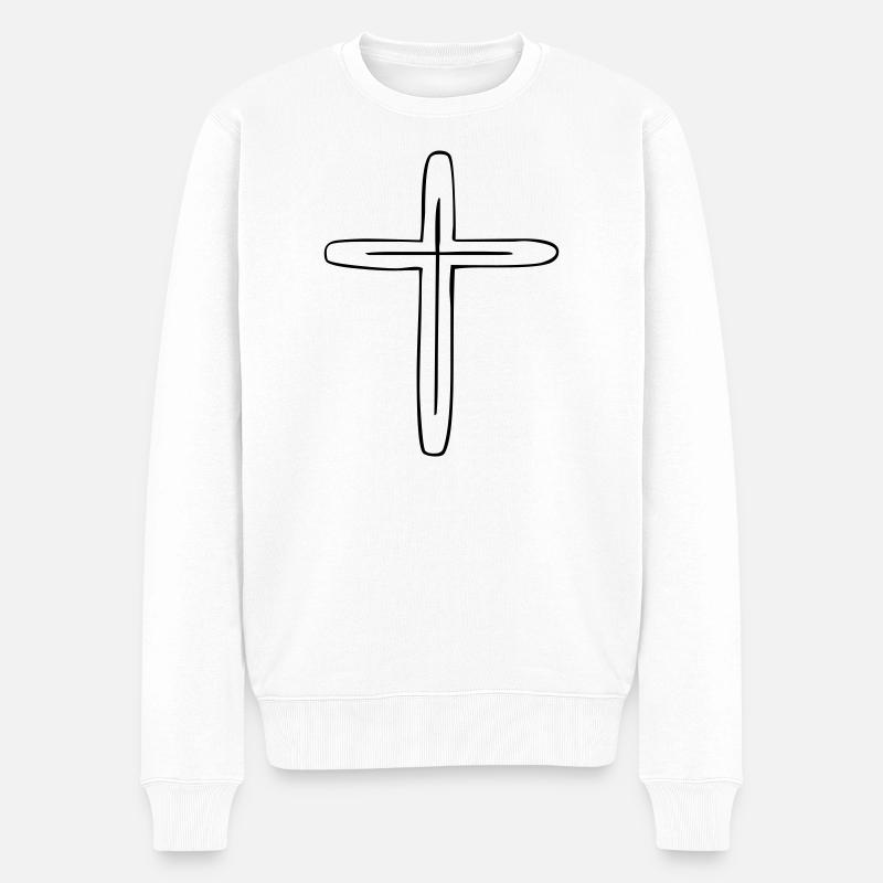 croix - Pull Premium bio Homme - blanc