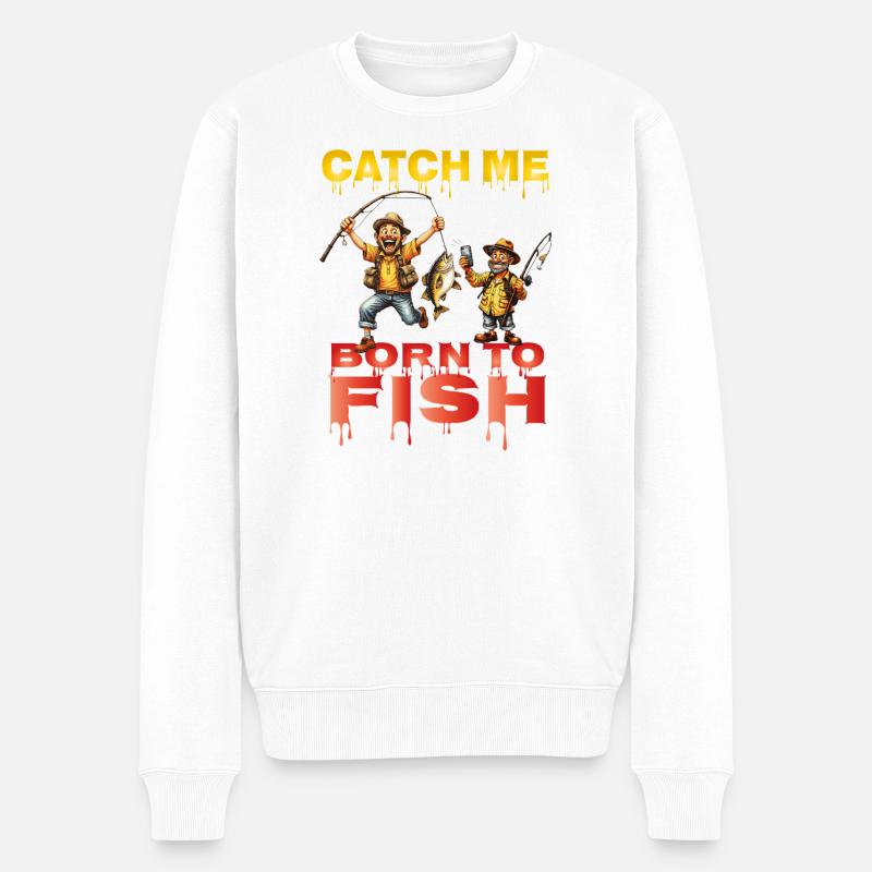Catch_me_ - Männer Premium Bio Pullover - Weiß