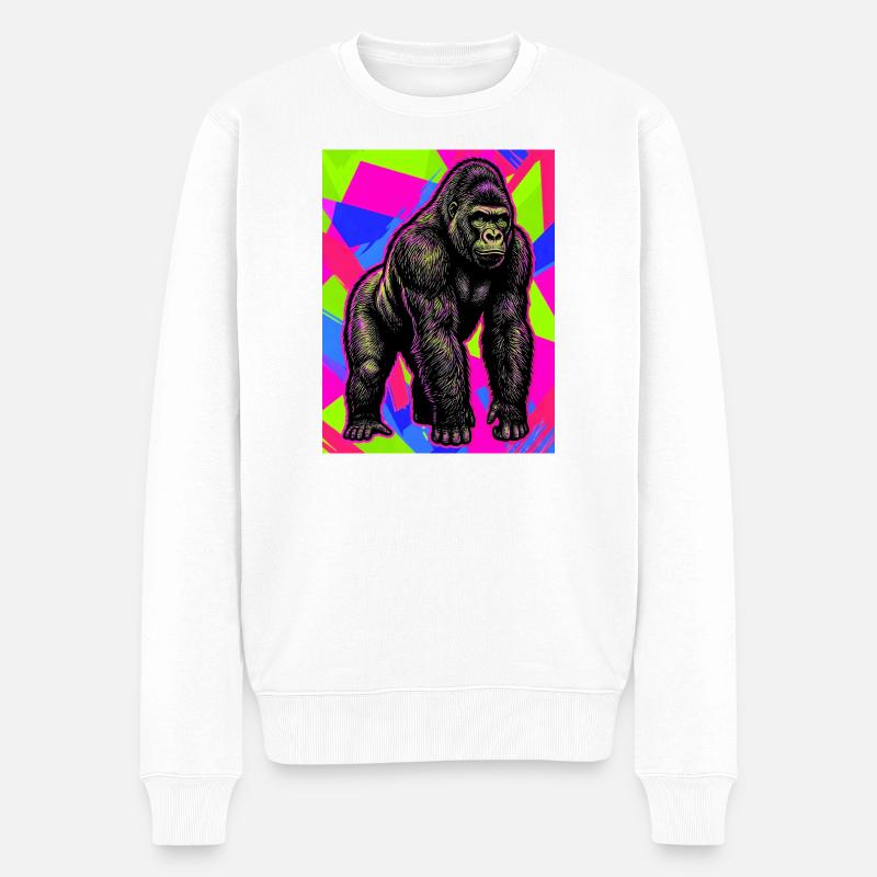 Gorilla - Männer Premium Bio Pullover - Weiß