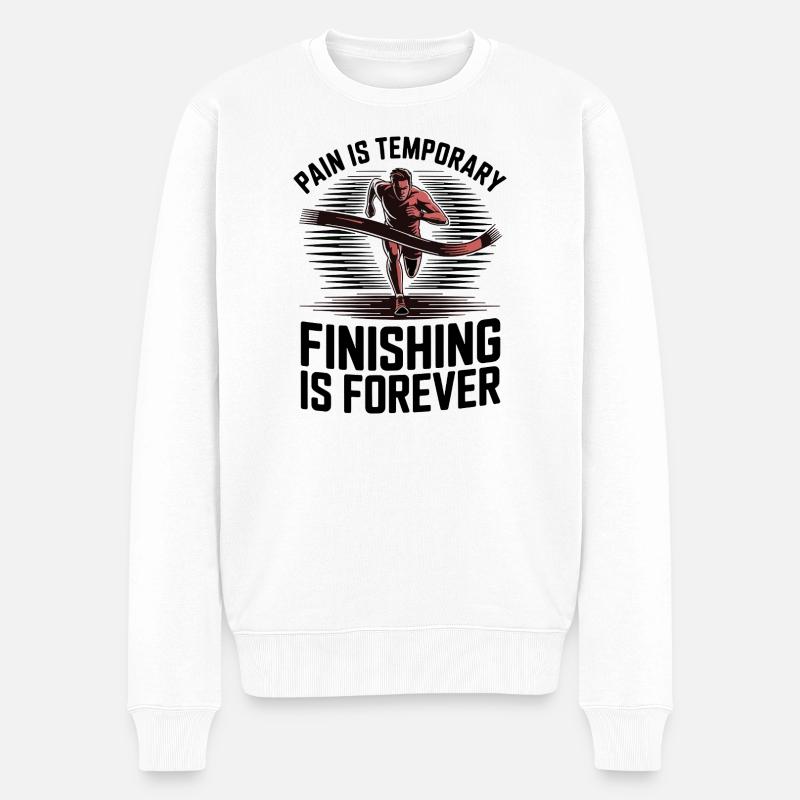 Finish Line Motivation Läufer - Männer Premium Bio Pullover - Weiß